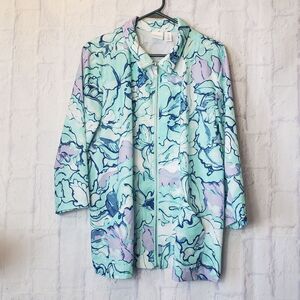 WEEKENDS BY CHICO'S Watercolor ELLA Windbreaker Jacket XL